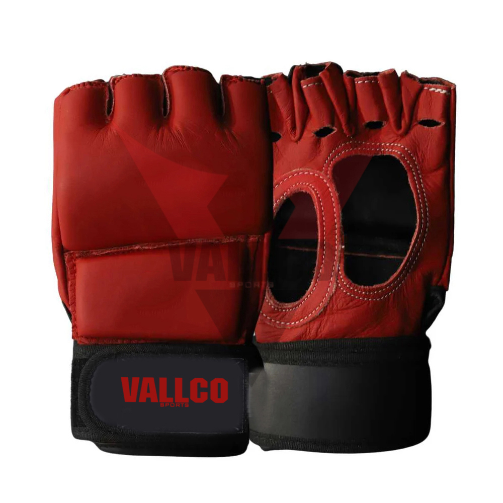 Black Red Contrast Color Good Seller With Own Logo Print Best Seller Men MMA Gloves