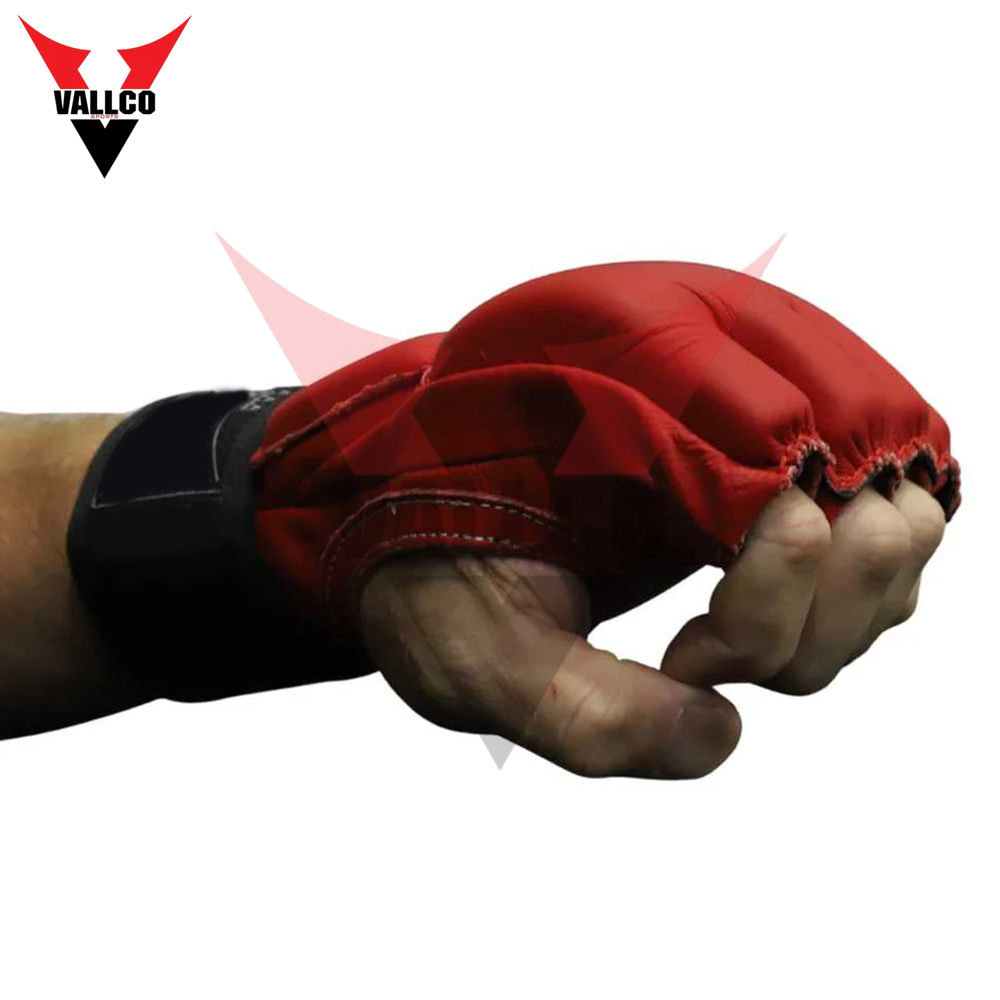 Black Red Contrast Color Good Seller With Own Logo Print Best Seller Men MMA Gloves - view 2