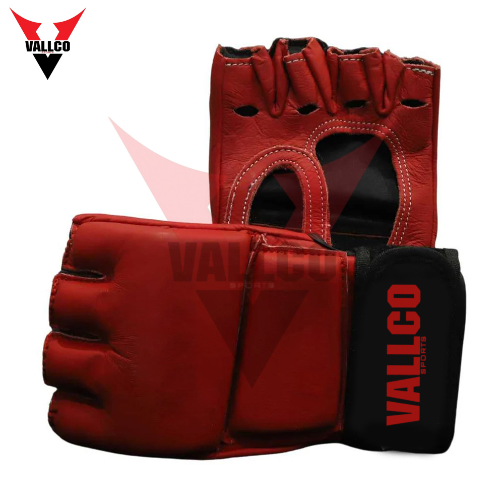 Black Red Contrast Color Good Seller With Own Logo Print Best Seller Men MMA Gloves - view 6