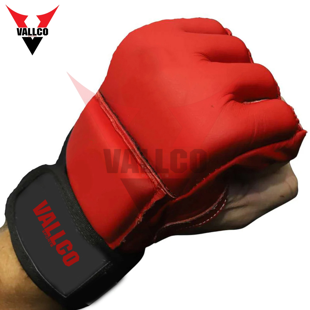 Black Red Contrast Color Good Seller With Own Logo Print Best Seller Men MMA Gloves - view 13