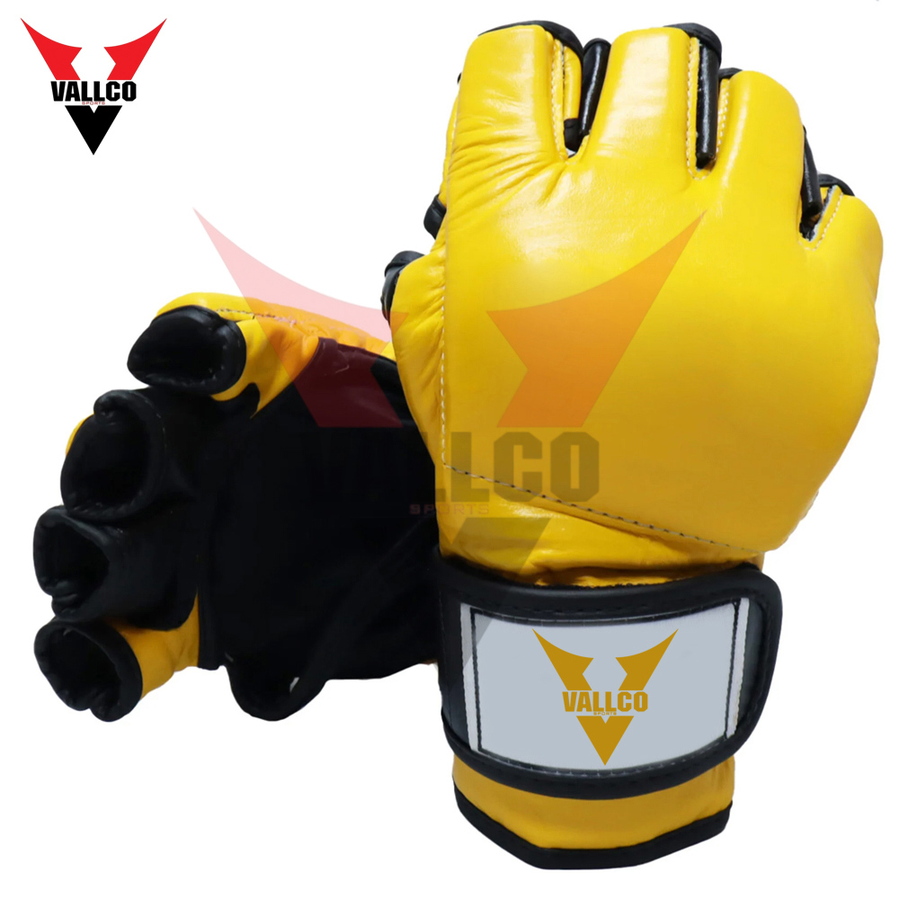 Yellow And Black Color Customization Best Quality Breathable Product Unique Design Boxing MMA Gloves - view 2