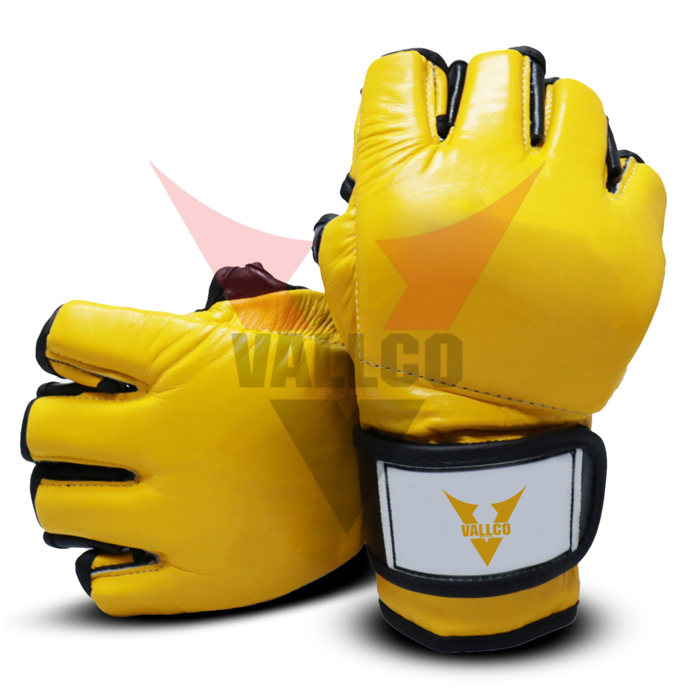 Yellow And Black Color Customization Best Quality Breathable Product Unique Design Boxing MMA Gloves - view 9