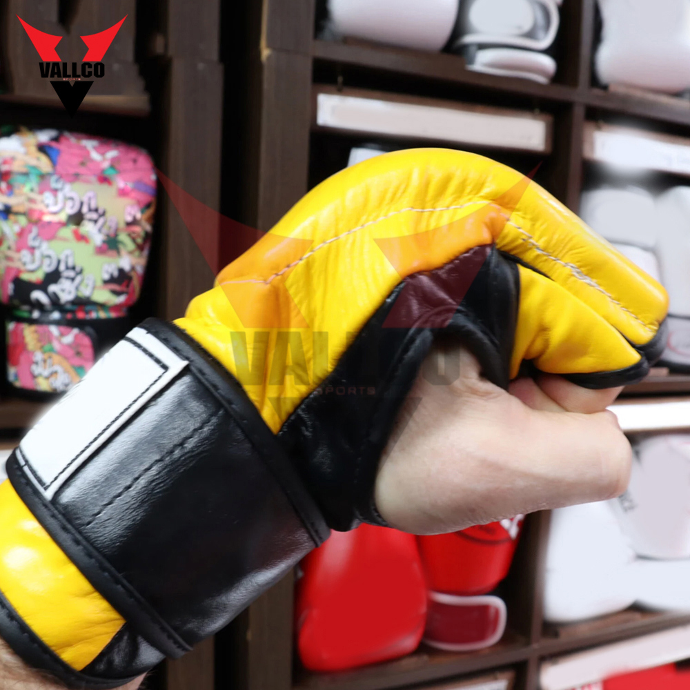 Yellow And Black Color Customization Best Quality Breathable Product Unique Design Boxing MMA Gloves - view 15