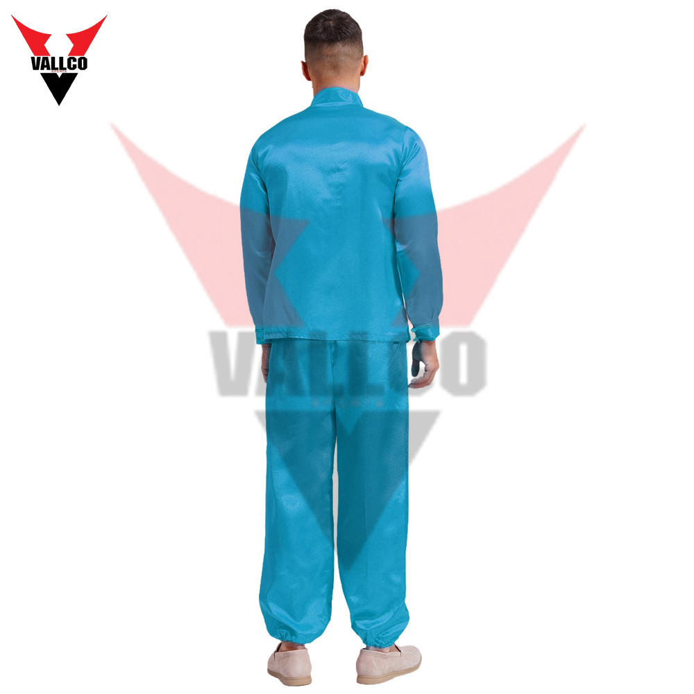 Kung Fu Uniform Shirt Suit Chinese Traditional Costume Theme Party Clothes Blue Kung Fu Uniform - view 2