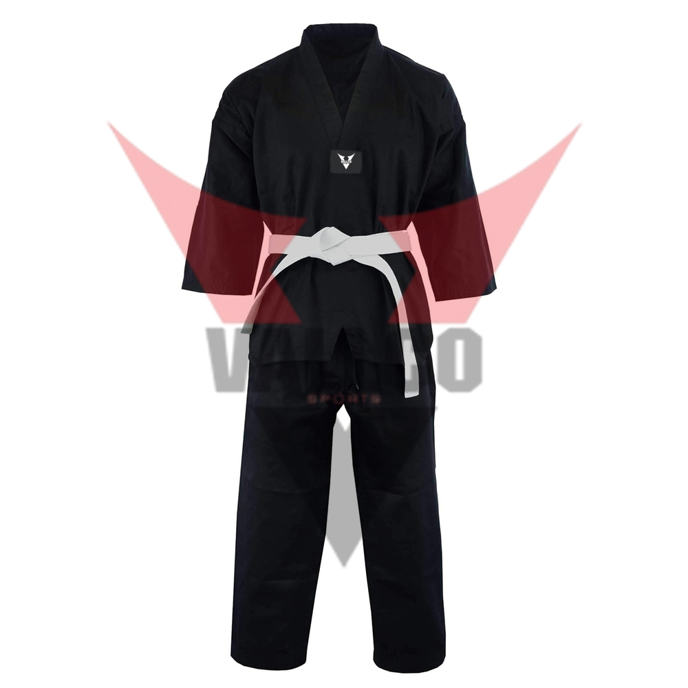 Black Color 100% Cotton Fabric Men Taekwondo Suit In Wholesale Martial Arts Wear Taekwondo Uniform