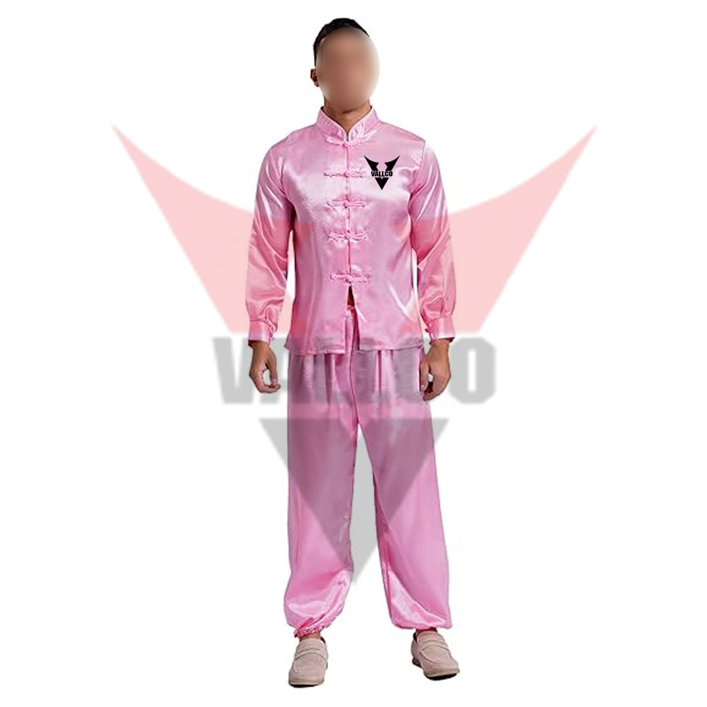  Pink Color New Arrival Customization Logo Print Adult Wear Latest Style Kung Fu Uniform