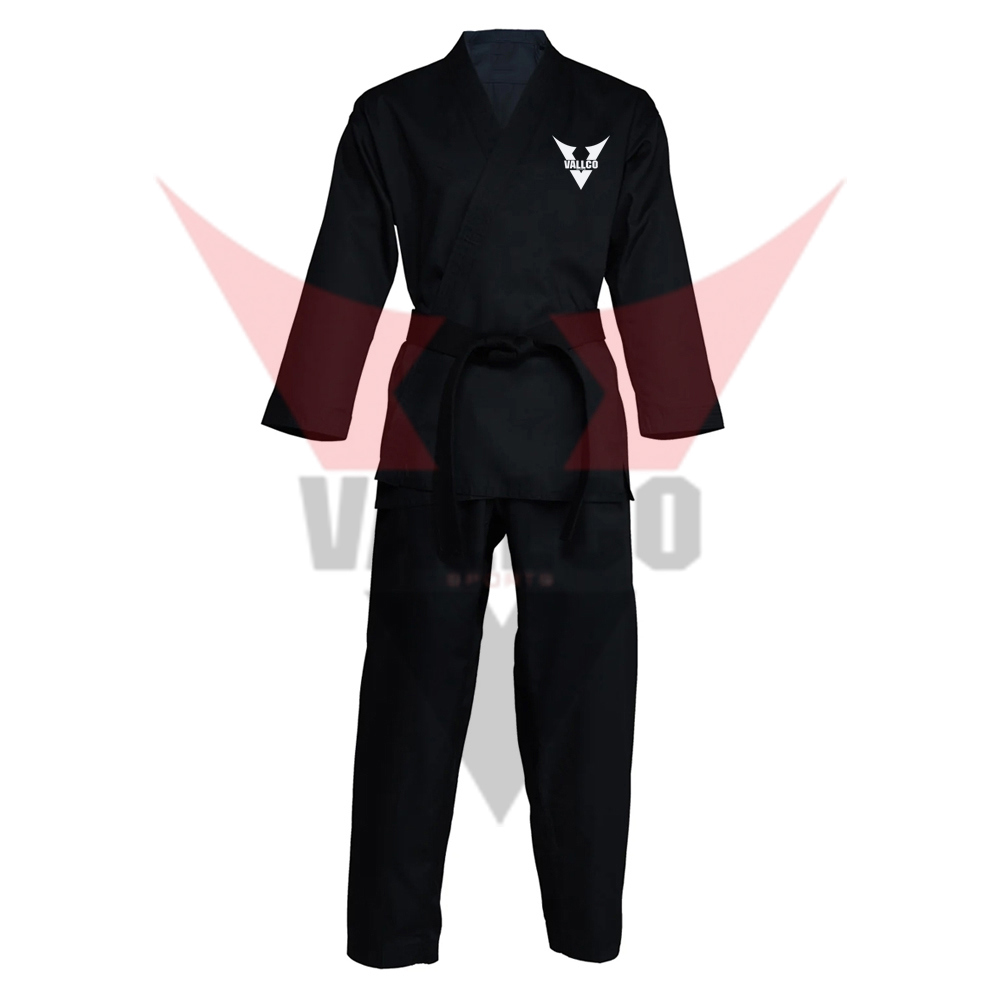 In One Solid Black Color Highland Quality Comfortable Men Wear Taekwondo Uniform