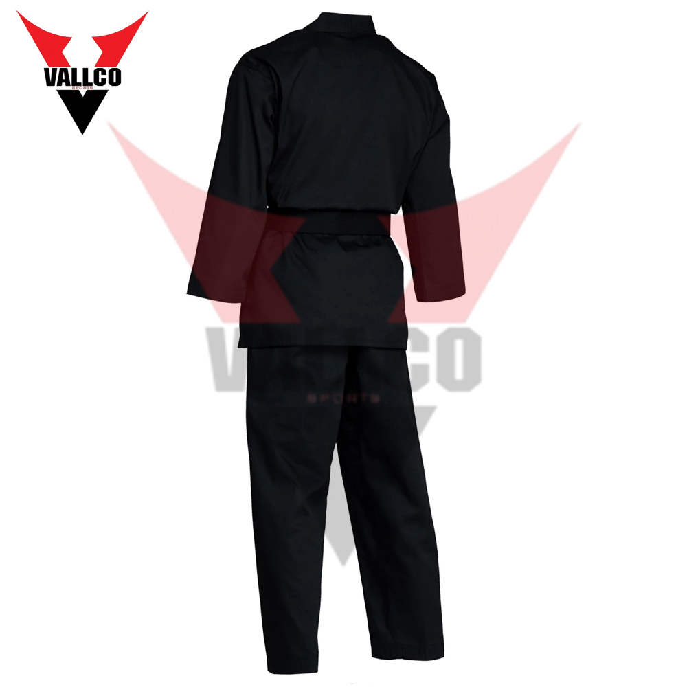 In One Solid Black Color Highland Quality Comfortable Men Wear Taekwondo Uniform - view 8