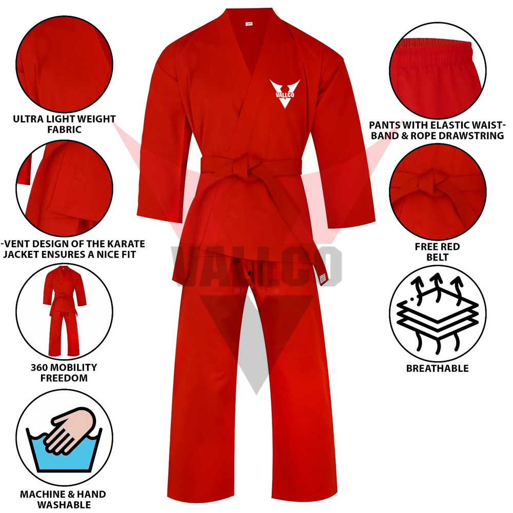  In Red Color Adult Wear Light Weight Good Selling Best Soft Material Fighting Taekwondo Uniform - view 8