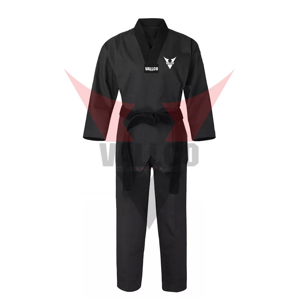 Black Color Fighting Training Competition Adult Wear Highest Quality Taekwondo Uniform