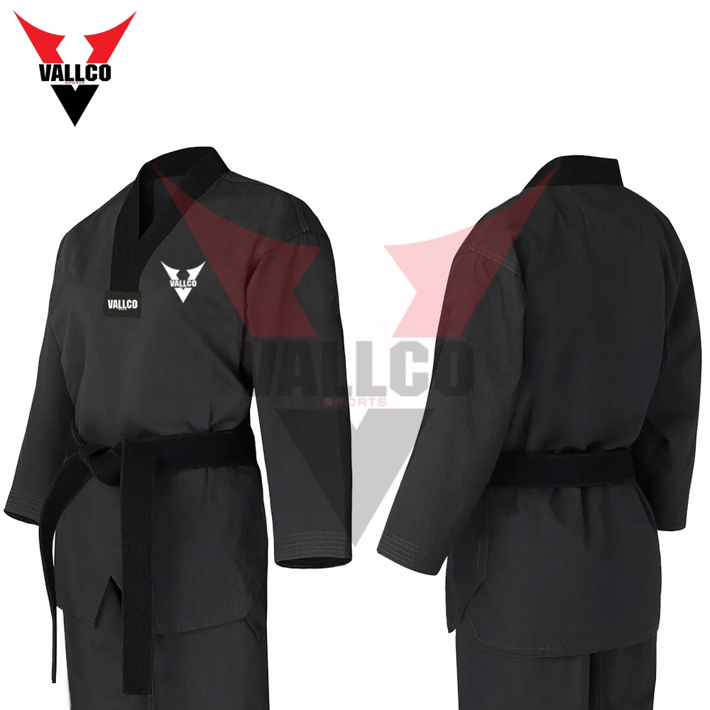 Black Color Fighting Training Competition Adult Wear Highest Quality Taekwondo Uniform - view 3