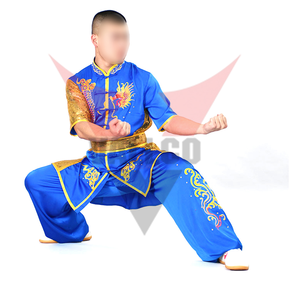 Yellow Blue Contrast Color Good Quality Best Supplier Newest Product Breathable Kung Fu Uniform - view 12