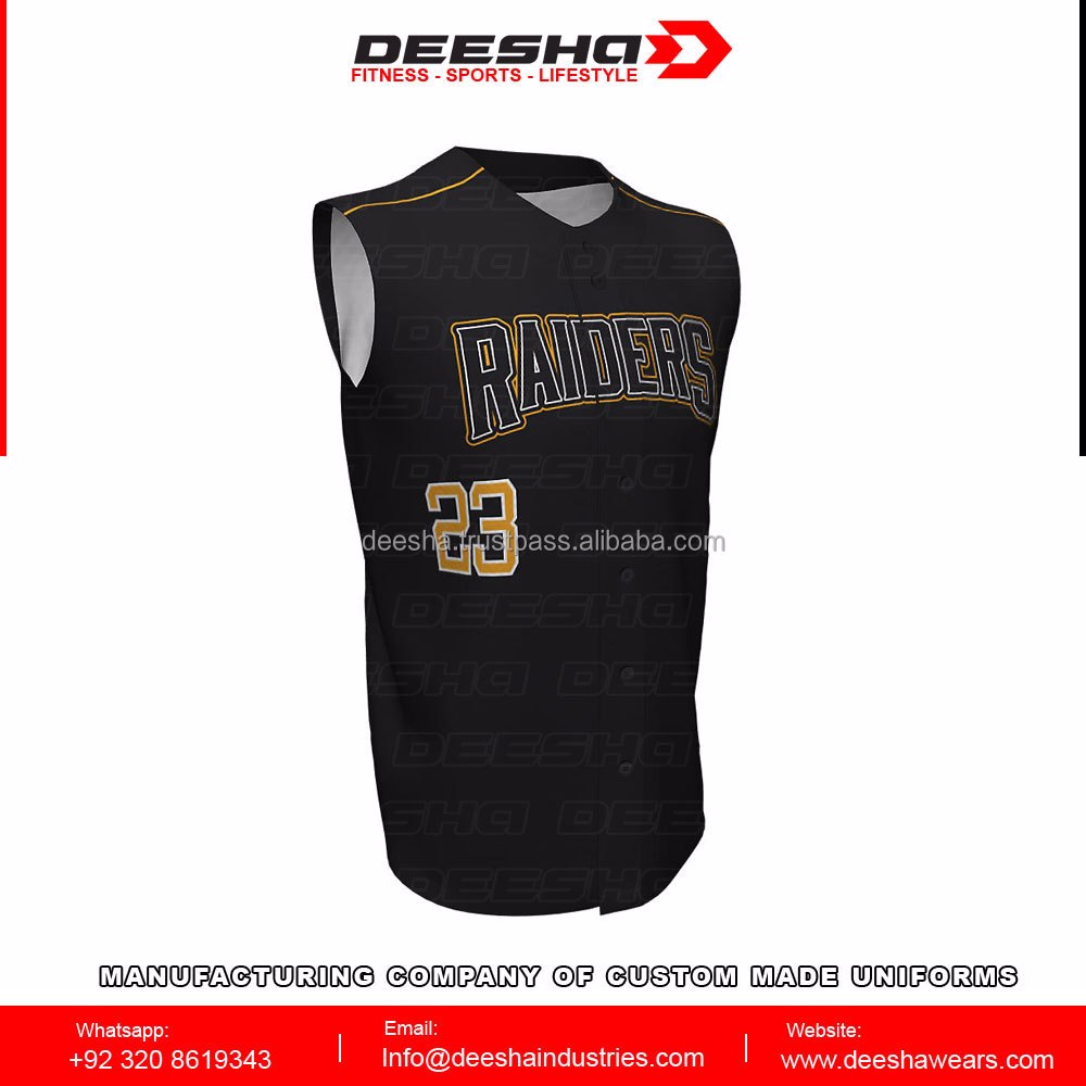 Baseball full Button Sleeveless Jerseys Raiders - view 2
