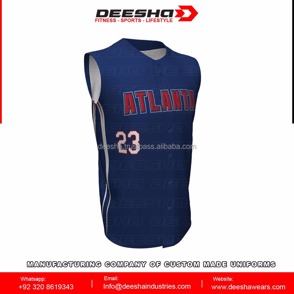 Baseball full Button Sleeveless Jerseys Atlanta