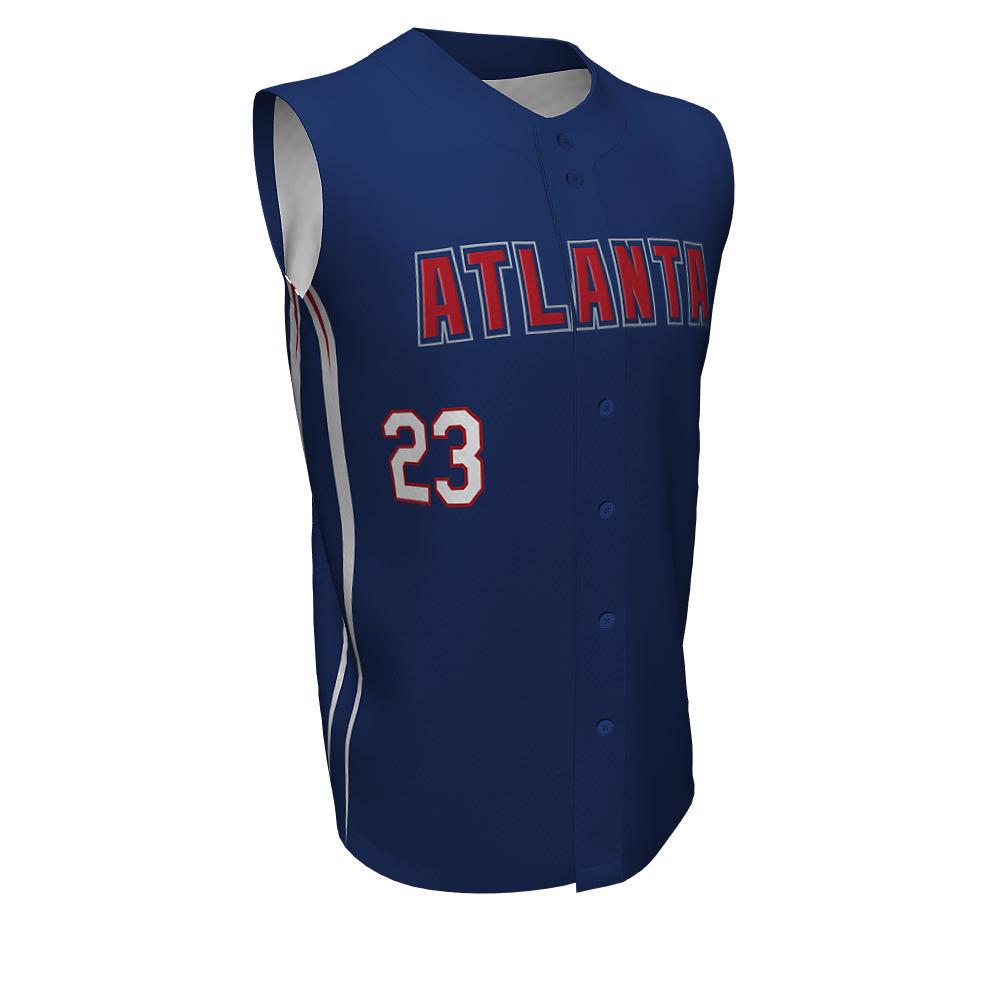 Baseball full Button Sleeveless Jerseys Atlanta - view 5