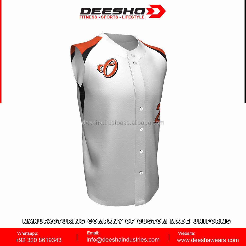 Baseball full Button Sleeveless Jerseys Player - view 2