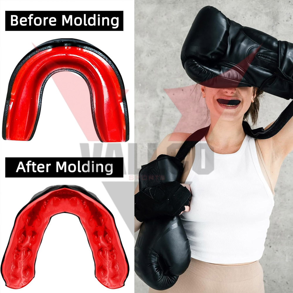 Mouth Safety Use Black And Red Color Customized Logo Print Latest Product Mouth Guard For Adult - view 7