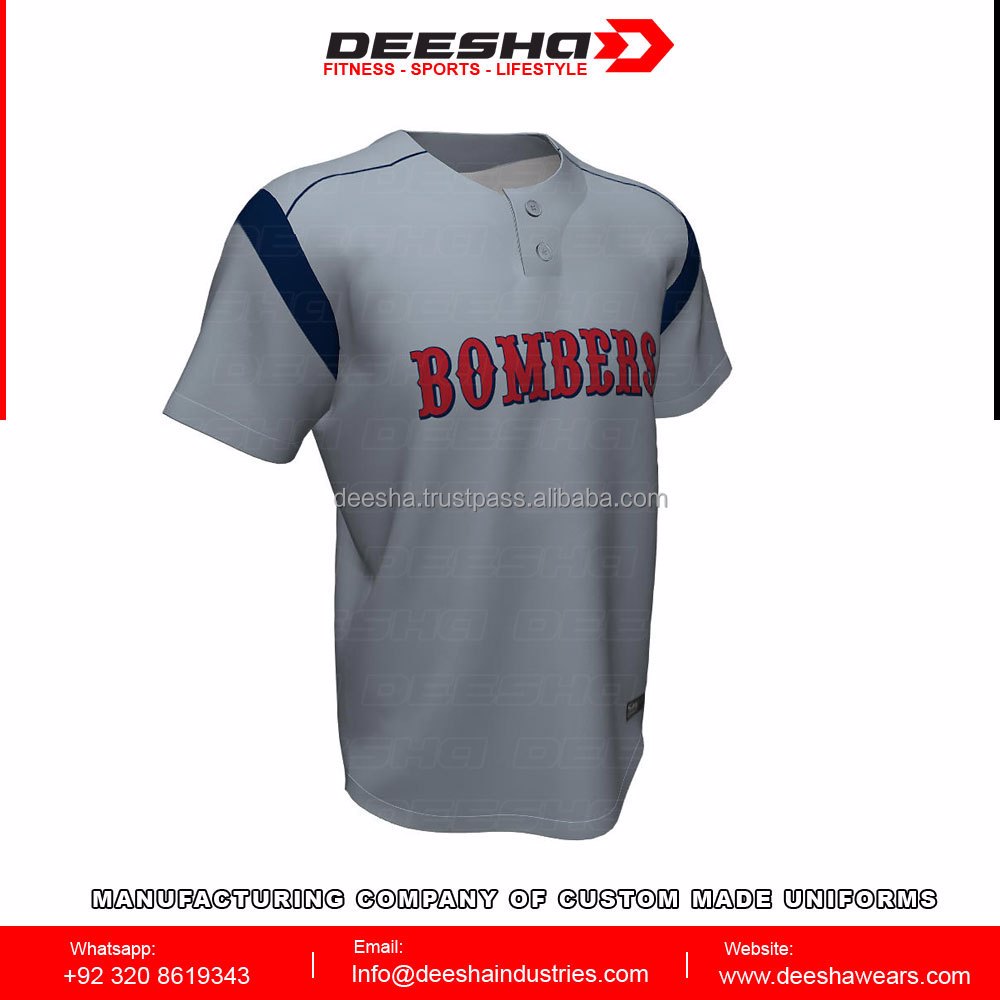 Baseball 2 Button Bombers Jersey
