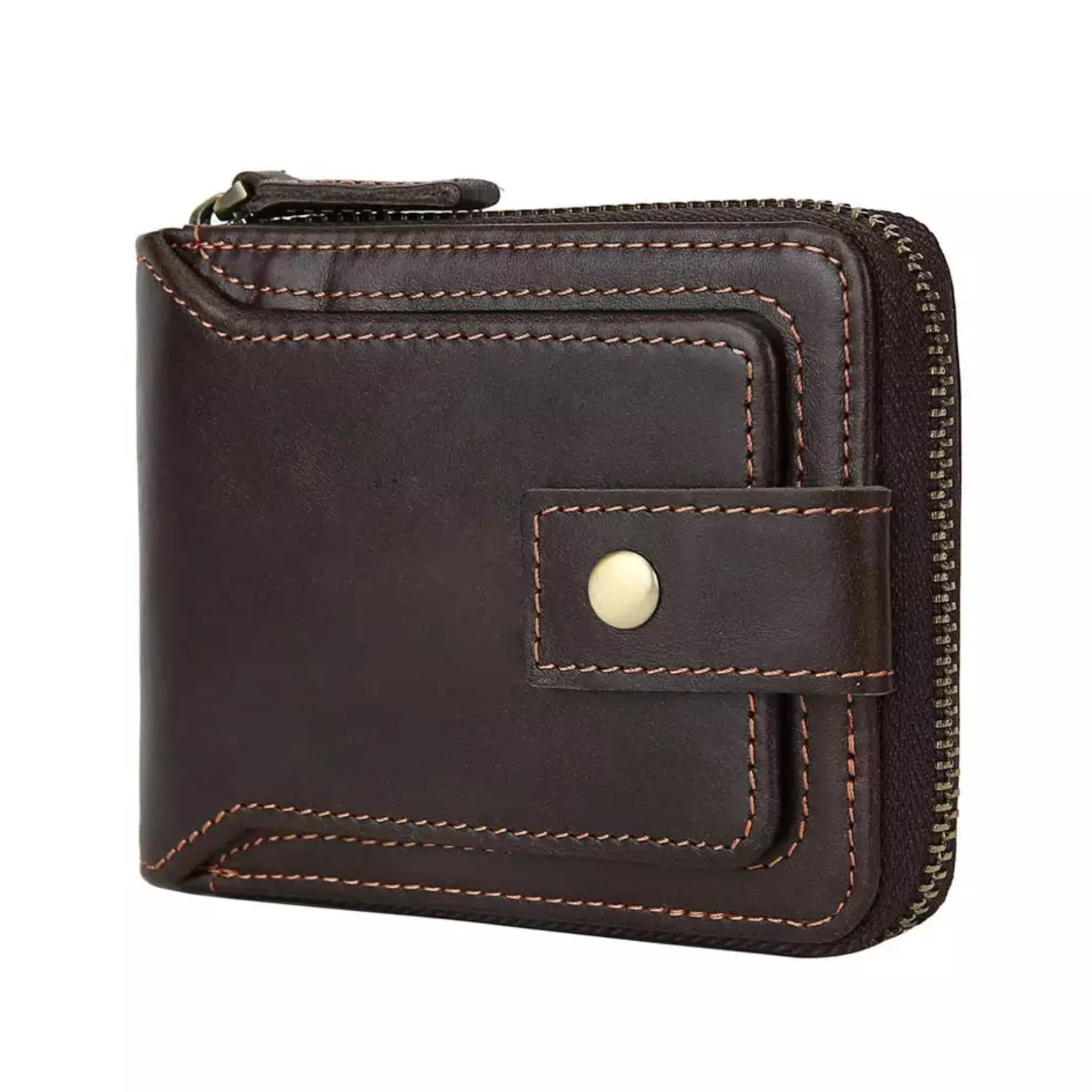 Stylish Strap Zipper Clutch for Men Slim Custom Logo Leahter Wallets