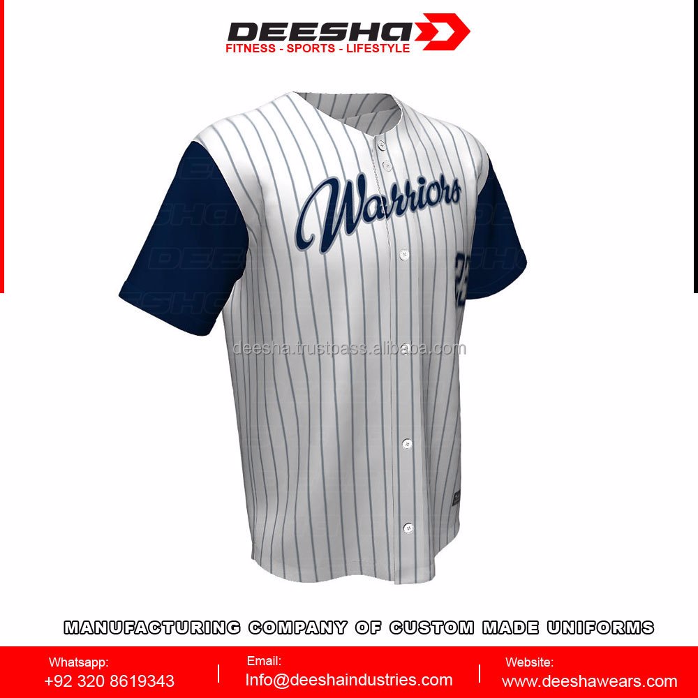 Baseball Full Button Warriors Jerseys