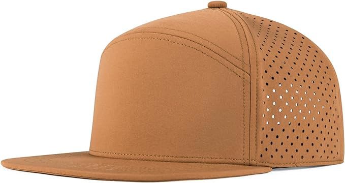 Flat Brim Baseball Cap Adjustable Performance Snapback Hat Laser Perforated Cap