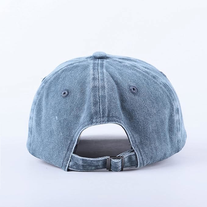 Unisex Baseball Cap 100% Cotton Fits Men Women Washed Denim Adjustable Dad Hat