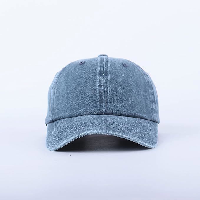 Unisex Baseball Cap 100% Cotton Fits Men Women Washed Denim Adjustable Dad Hat - view 2