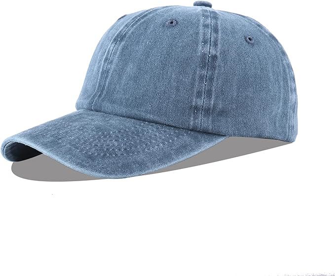 Unisex Baseball Cap 100% Cotton Fits Men Women Washed Denim Adjustable Dad Hat - view 3