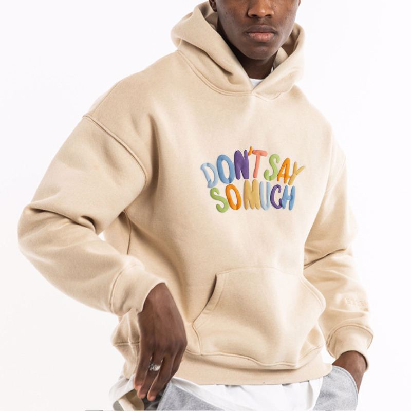 High quality heavy weight cotton stringless hoodie blank custom men streetwear custom logo hoodie - view 2