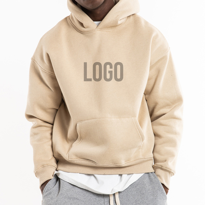 High quality heavy weight cotton stringless hoodie blank custom men streetwear custom logo hoodie - view 4