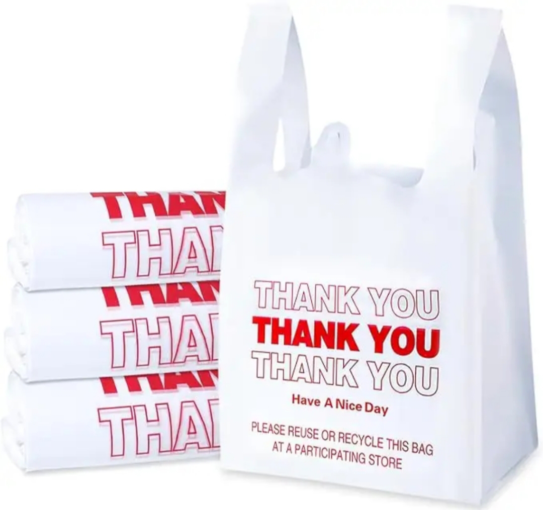 Plastic Shopping Bags | Thankyou Bags | T-Shirt, Die Cut Shopper - view 2