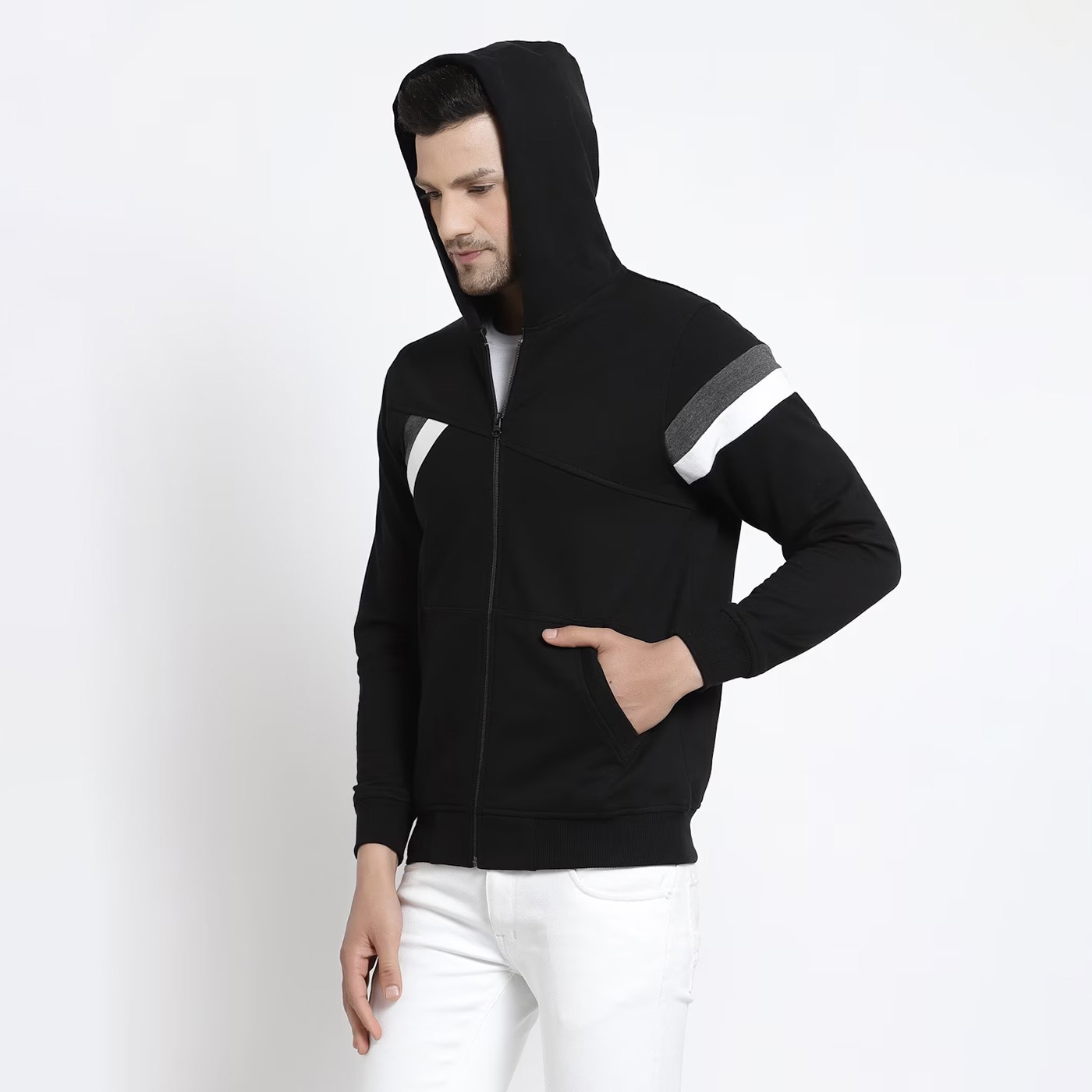 High Quality 400 GSM Heavyweight Cotton Fleece Puff Print Hoodie Street Style Custom Logo Pullover - view 2