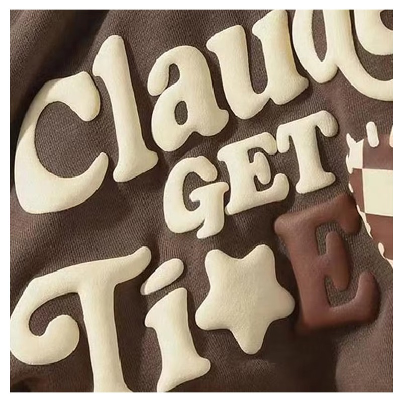 Luxury 400 GSM Premium Cotton Fleece Puff Print Oversized Hoodie Street Fashion  Custom Logo  - view 6