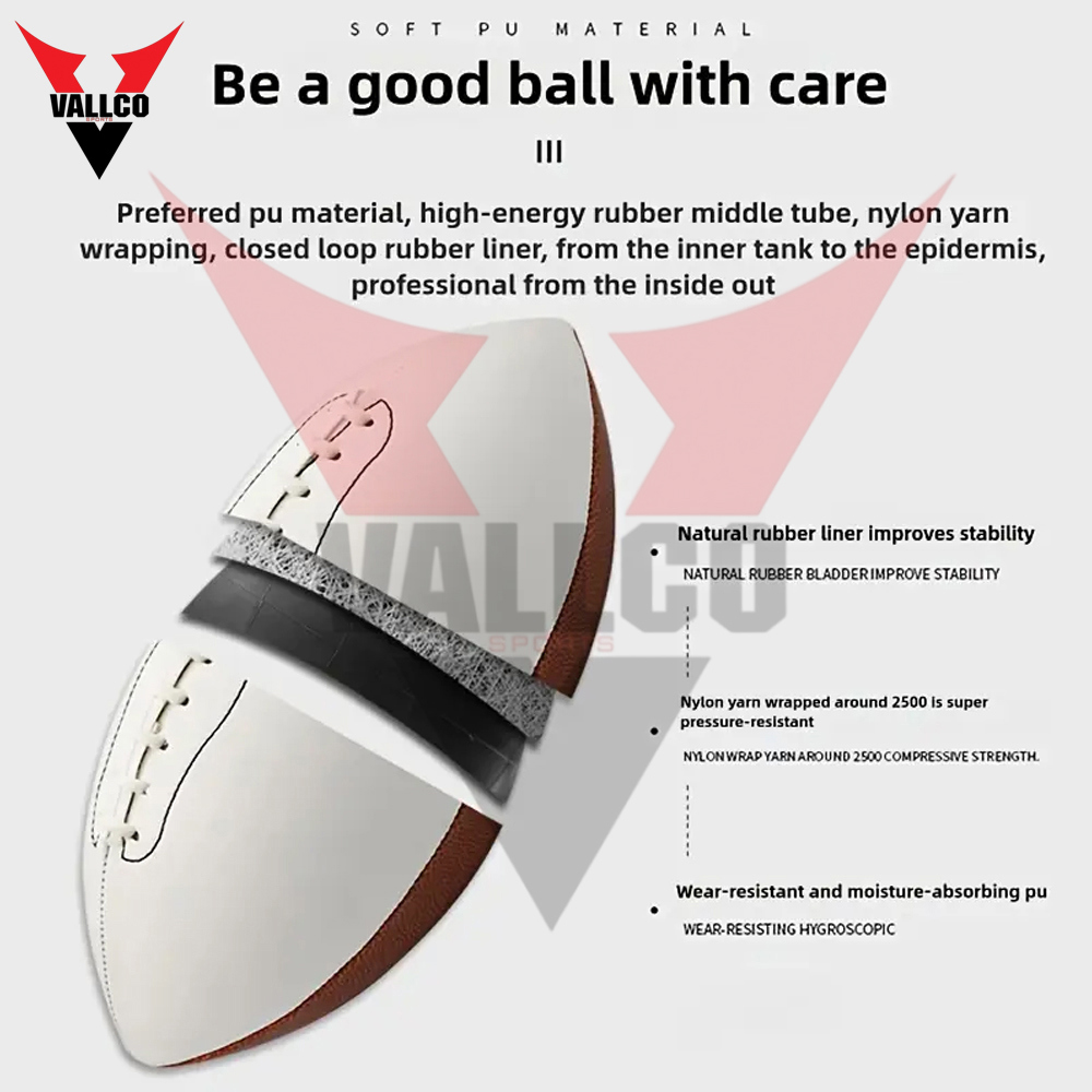 PVC Material American Football, Best Quality Adult Match Sports Training Match American Footballs - view 2