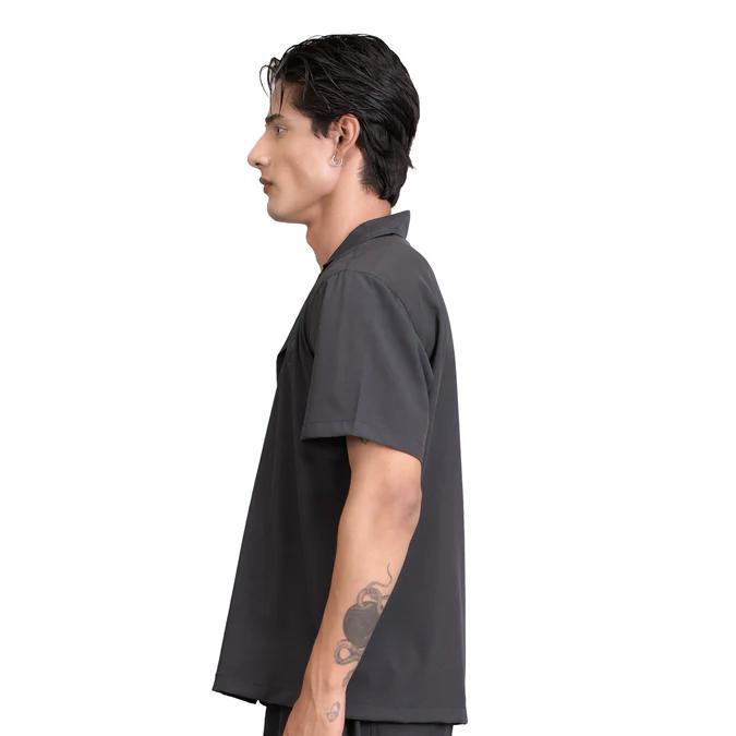 Button Down Shirt and Trouser Set - Black - view 5