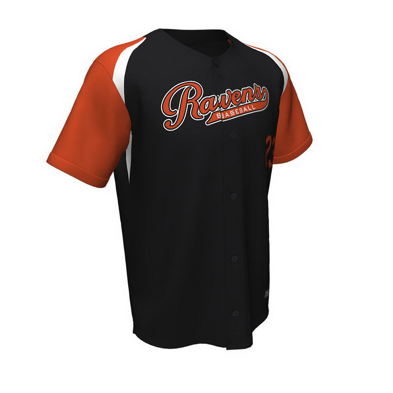 Baseball Full Button Ravens Jerseys - view 5