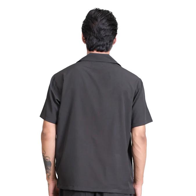 Button Down Shirt and Trouser Set - Black - view 9