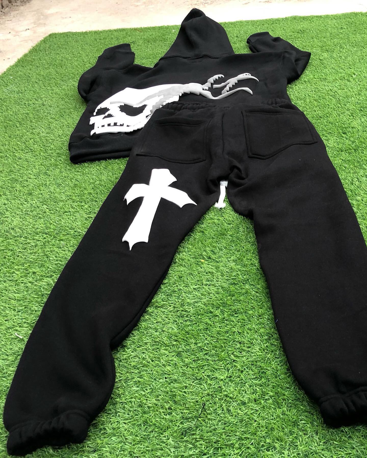Customized sweat suit with full custom screen printing