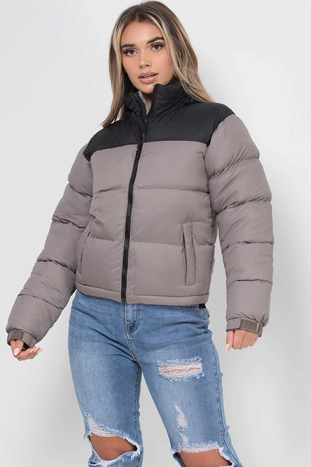 Puffer Jacket Grey Colour Block - view 3