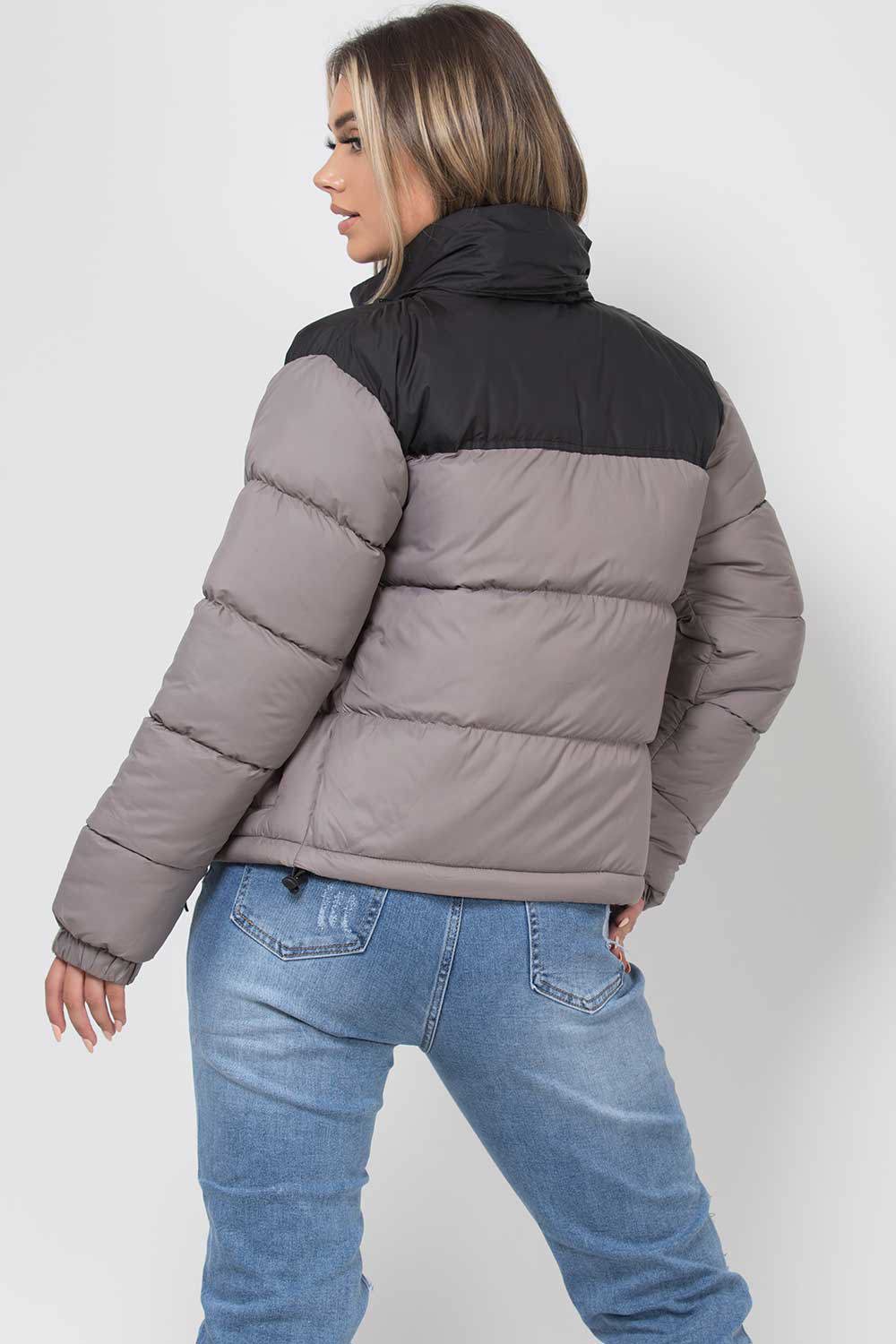 Puffer Jacket Grey Colour Block - view 4