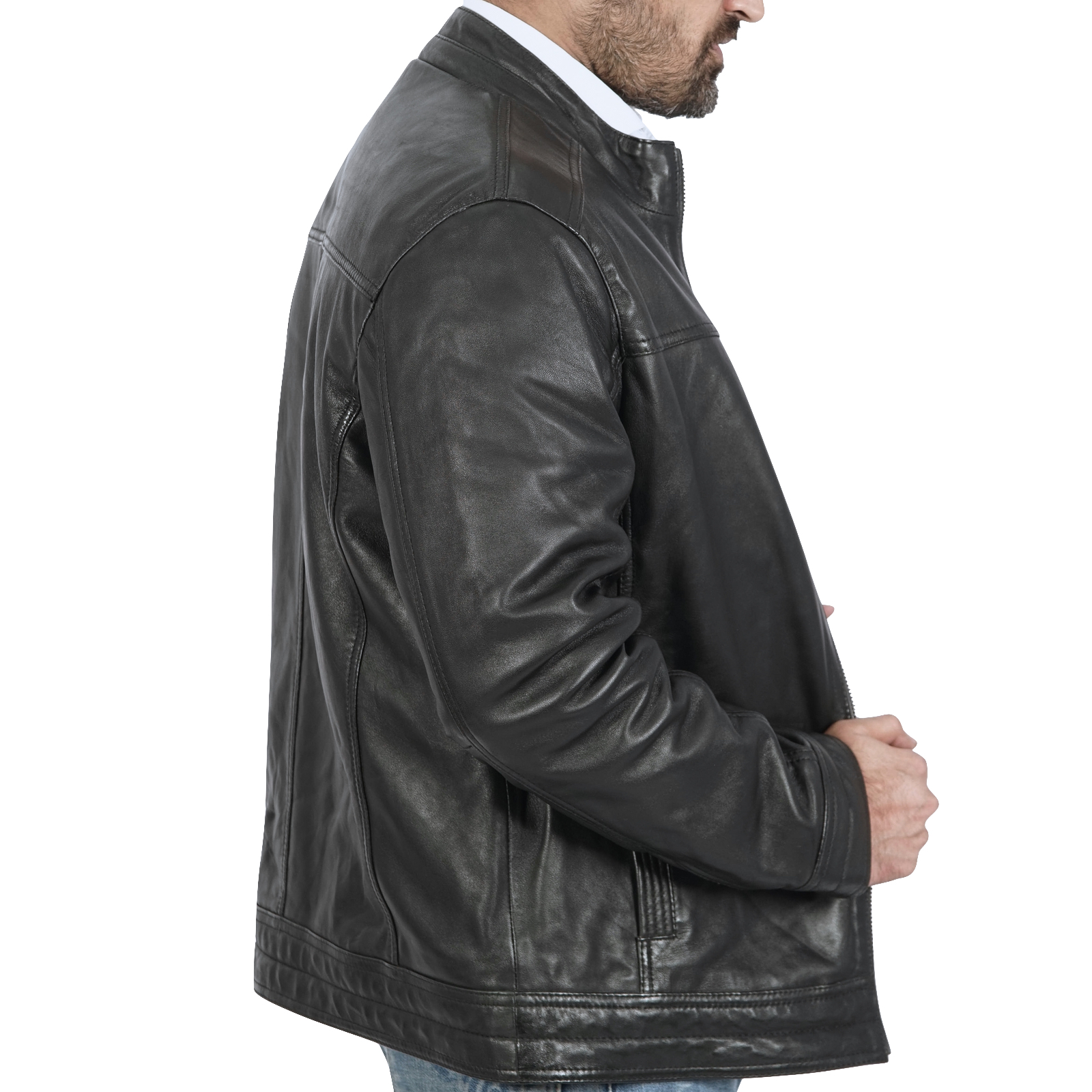 Ace Biker Leather Jacket for Men - view 3