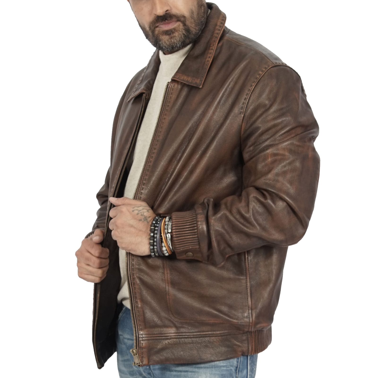 Callister Vintage Leather Jacket for Men