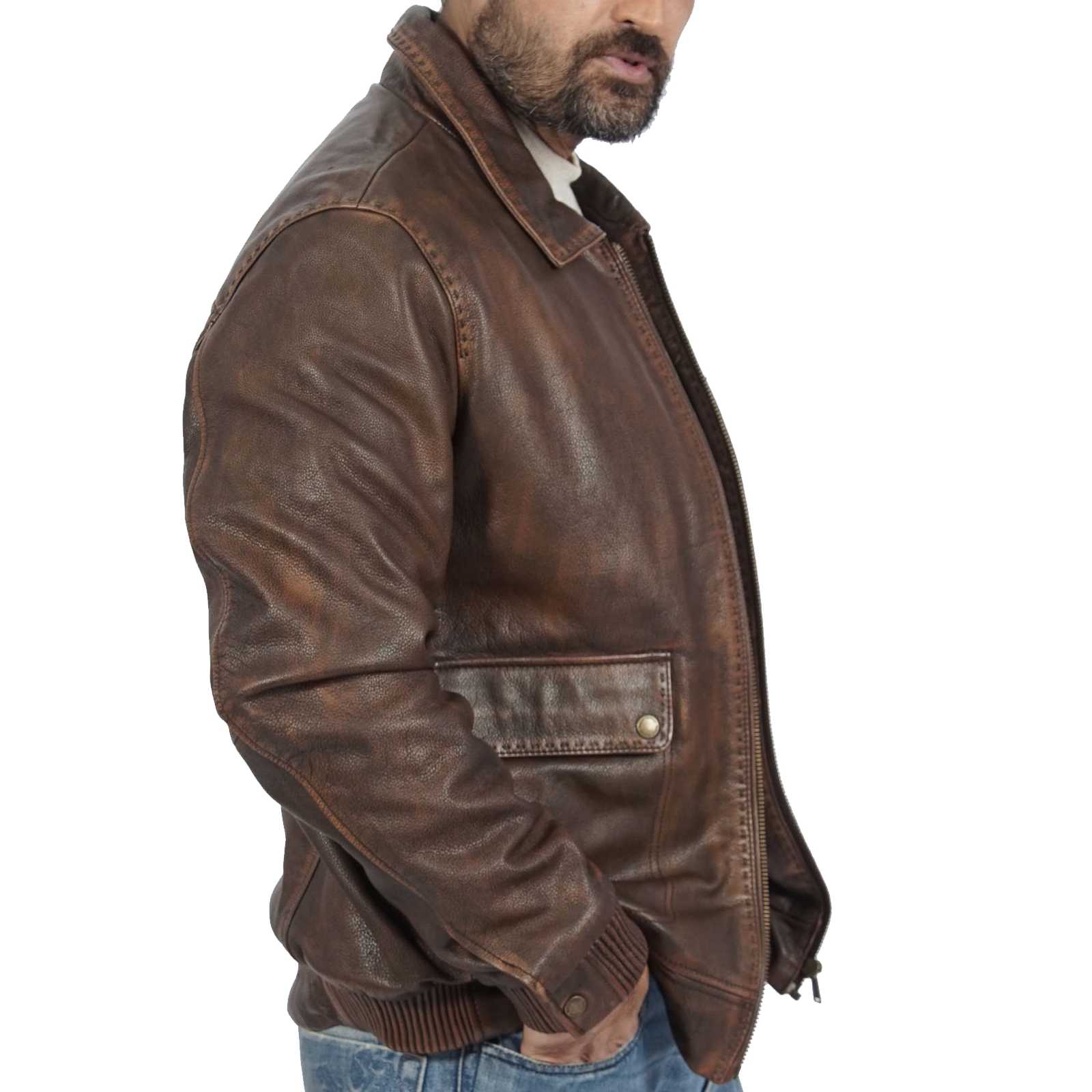 Callister Vintage Leather Jacket for Men - view 3