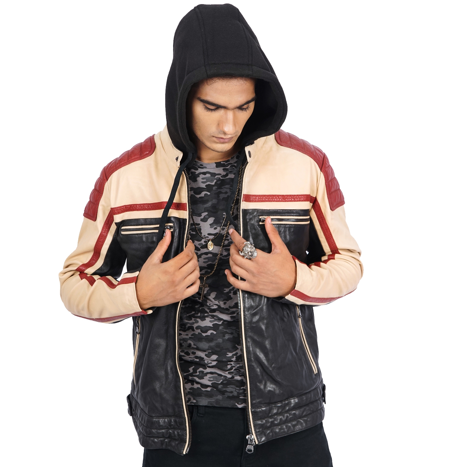 Damian Biker Leather Jacket for Men - view 3