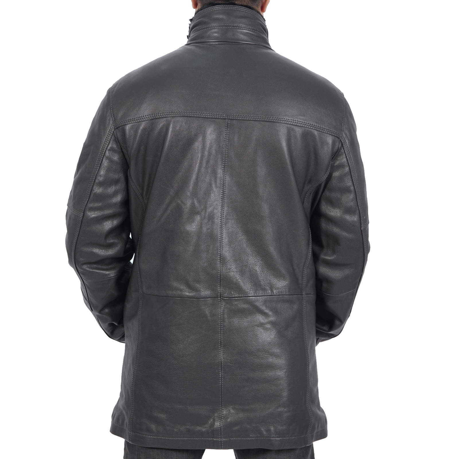 Traper Long Leather Coat for Men