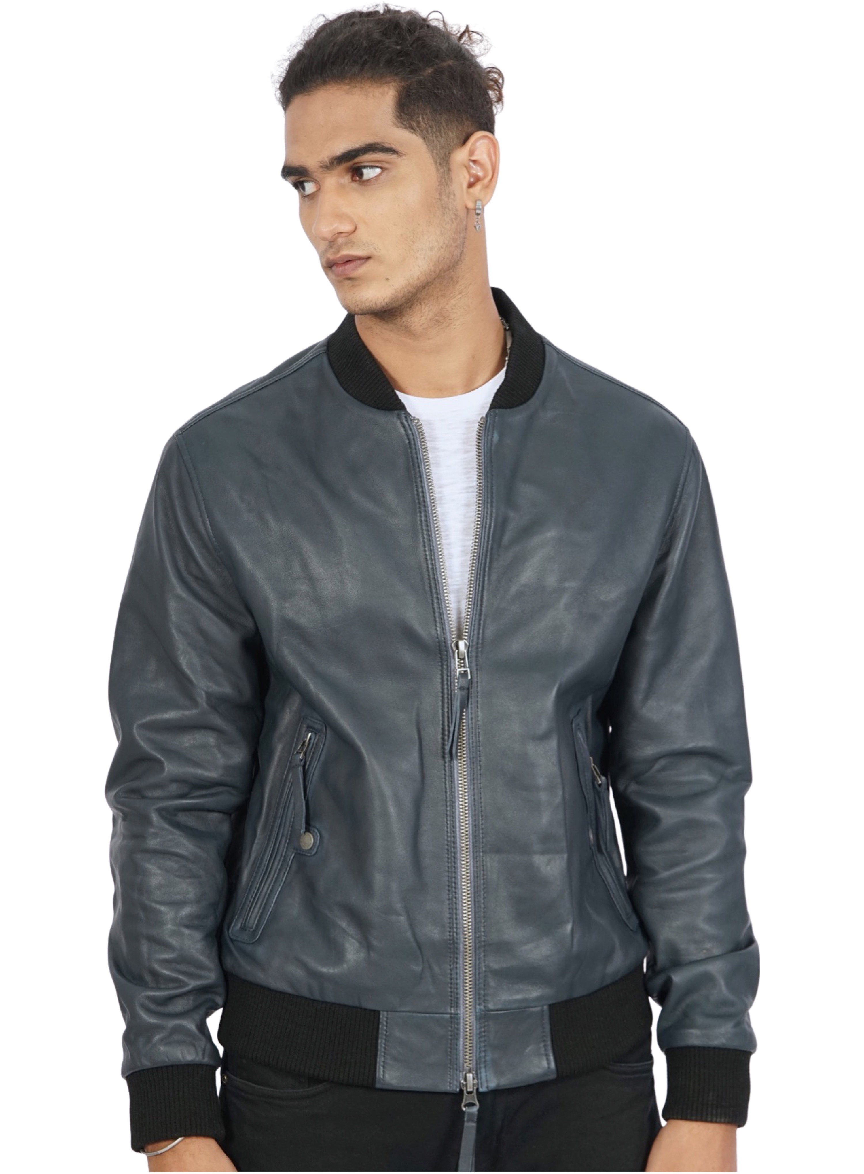 Masako Bomber Leather Jacket for Men - view 3
