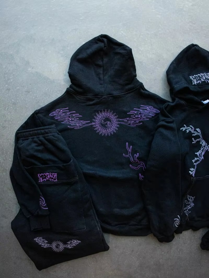 American Gothic Punk Cartoon Letter Pattern Printed Oversized Hoodie - view 3