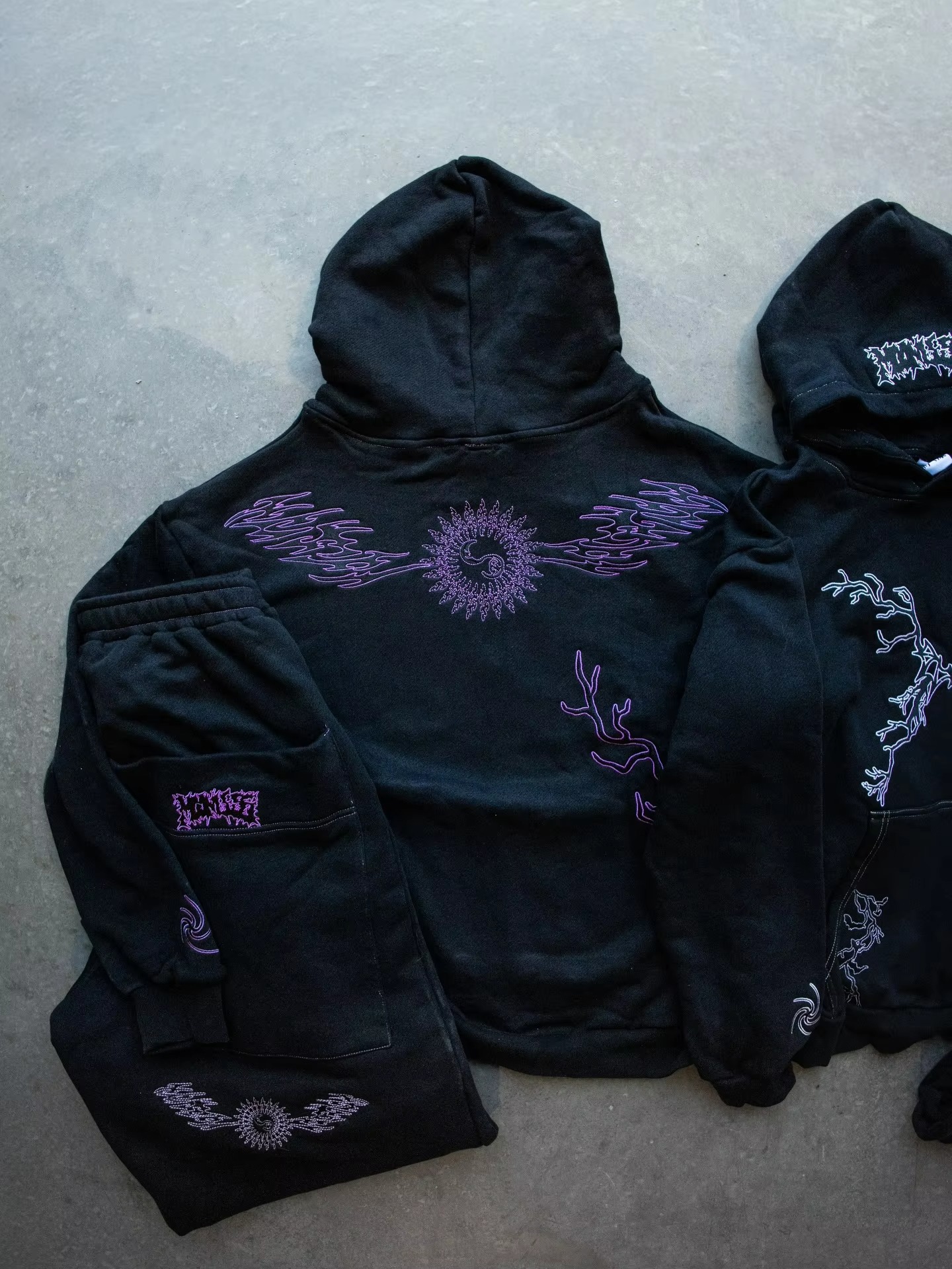 American Gothic Punk Cartoon Letter Pattern Printed Oversized Hoodie - view 7