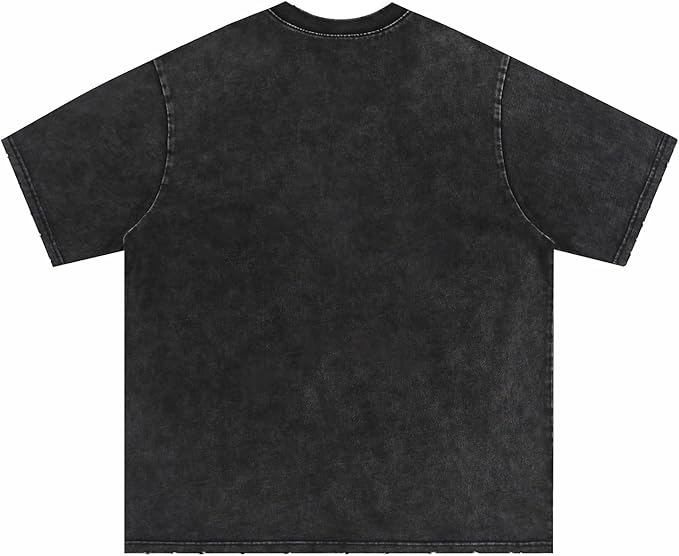 Tees Shirt Unisex Cotton Oversized T-Shirt Vintage Streetwear Casual Aesthetic acid wash tshirt - view 2
