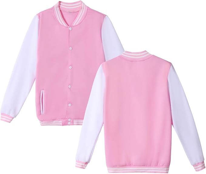 Mowbeat Women Baseball Jacket Varsity Uniform Unisex Adult Long Sleeve Casual Loose Cardigan
